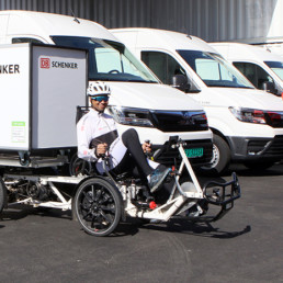 Electric cargo bikes carry up to 300 kilos of goods from DB Schenker Oslo City Hub.