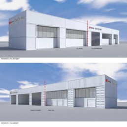 Drawing, front, perspective, DB Schenker