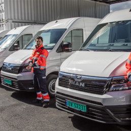 8 new electric vans from MAN ready for emission-free distribution of goods in Oslo.